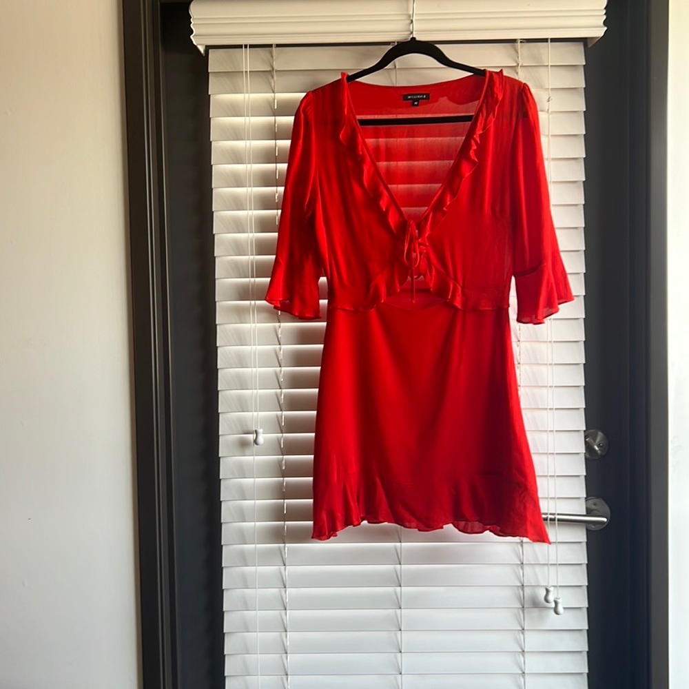 William B - Cherry Red Cut Out Mini Dress